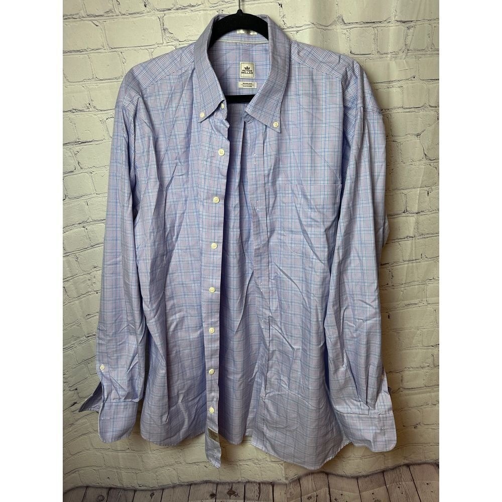 Peter Millar Nanotex Easycare Plaid Button Down Shirt, Long Sleeve, Size: ?